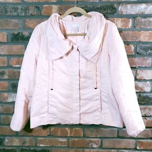Chico's Textured Pink Full Zip Lightweight Spring Jacket Women's 2 / US 12